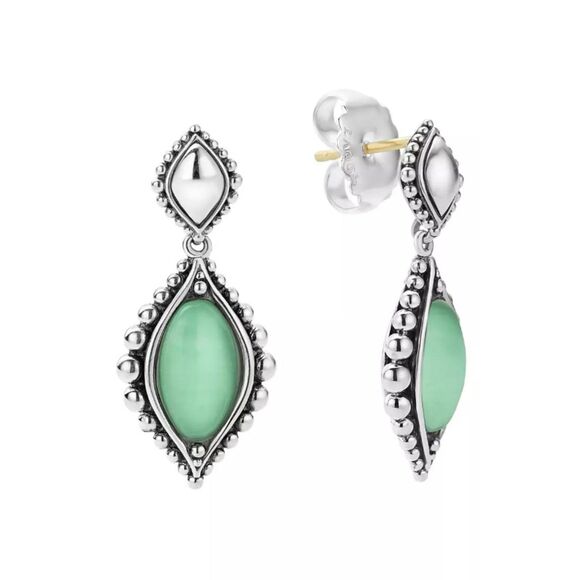 LAGOS Jewelry - Lagos Contessa Sterling Silver 18K Gold Post Variscite Dangle Earrings $350
